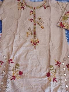 cotton lawn embroidery suit medium size