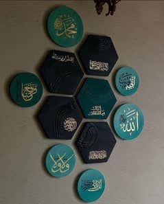 Set of 11 round paintings