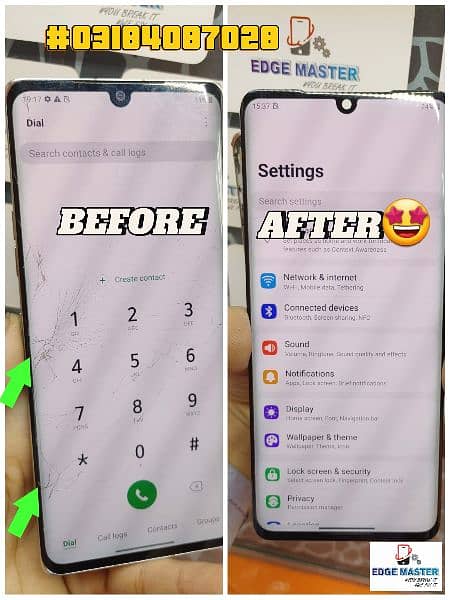 Crack Glass change SamsungS10+S8+S20ultraS23Note10plusNote20UltraNote8 5