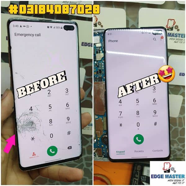 Crack Glass change SamsungS10+S8+S20ultraS23Note10plusNote20UltraNote8 7