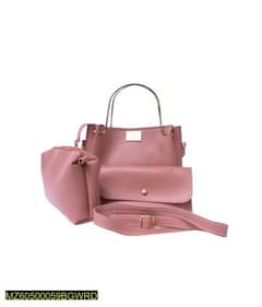 3 pcs Women's Pu leather plain handbags