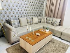L-Shaped sofa set / fawn color sofa set