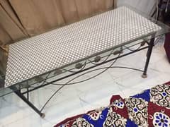 Iron And glass Table