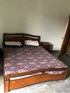 solid wood double bed