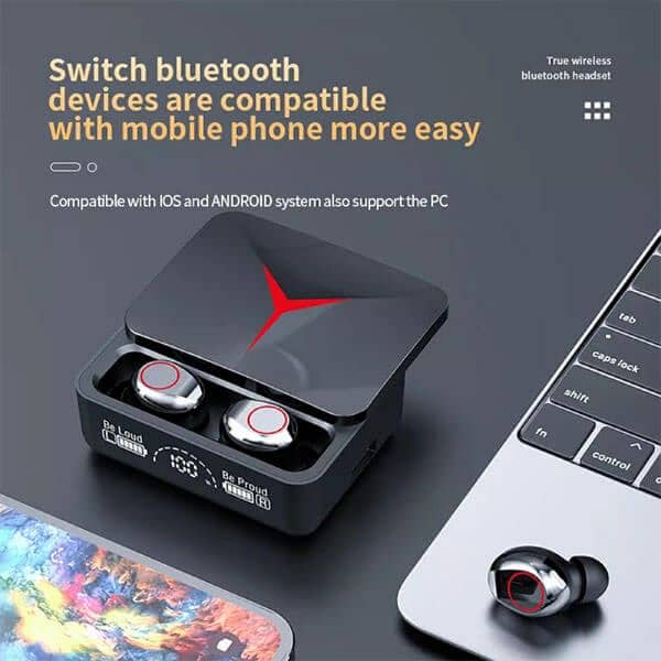 M90 Pro Earbuds with Touch Control, LED Display, and Power Bank 5