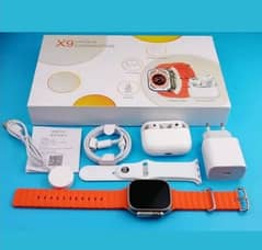 X9 ULTRA-2 BEST WATCH+BUDS+CHARGER+WIRELESS CHARGER