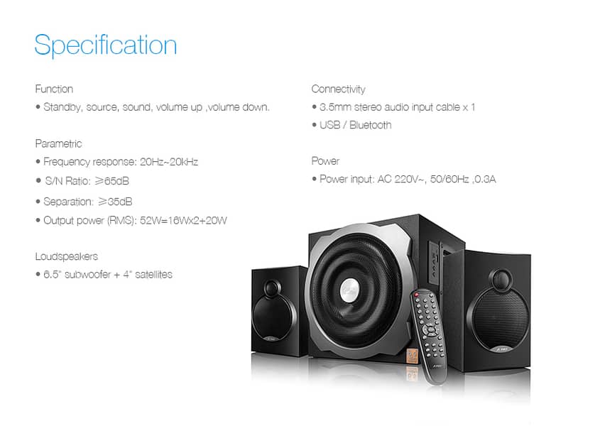 F&D A521x Multimedia Bluetooth Speaker (Black) 6