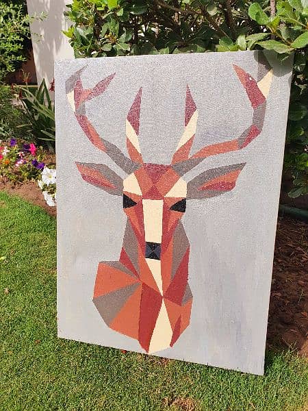 Cubism deer painting 3
