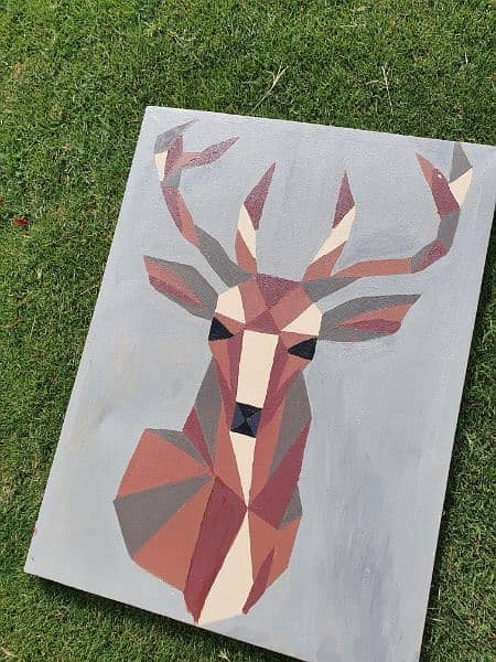 Cubism deer painting 8
