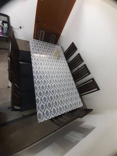 Glass Dinning Table with 12 chairs in New condition available for sale 1