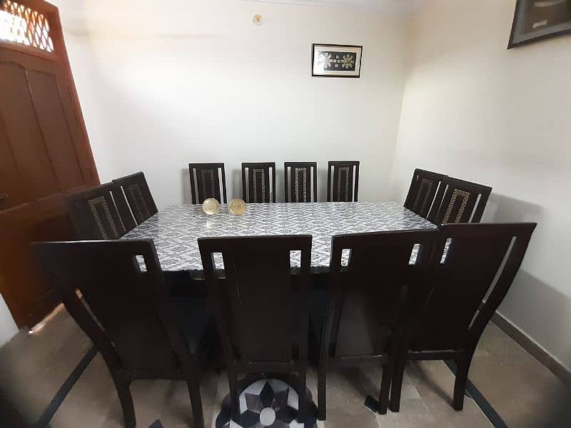 Glass Dinning Table with 12 chairs in New condition available for sale 5