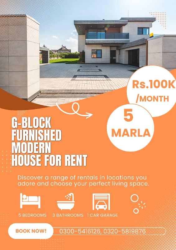 5 Marla Furnished House For Rent in G Block Street # 28 in Citi Housing Jhelum. 0