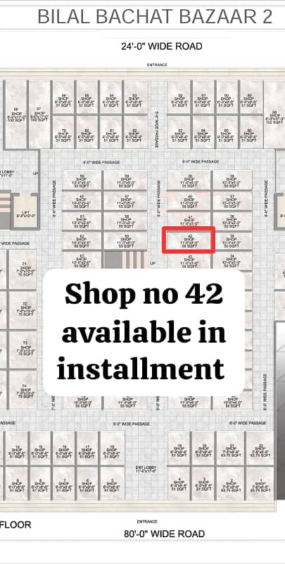 Ground Floor Shop Bilal Bachat Bazar 2 Available in Installment 0