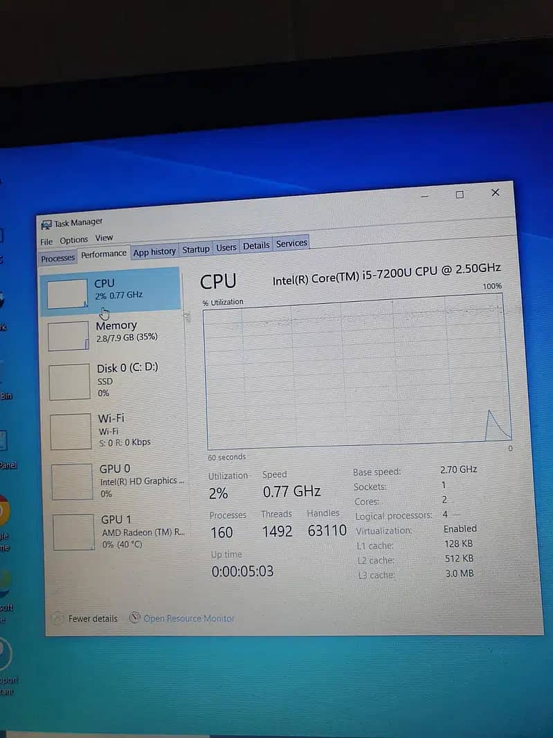 HP Laptop Intel Core i5 7th Gen,2GB Graphic Card,8GB RAM, 256GB SSD 6