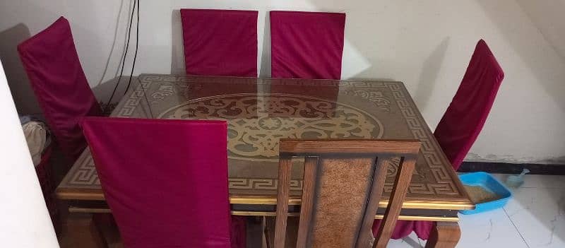 Dining Table 6 seater Versace Style Like new Condition 3