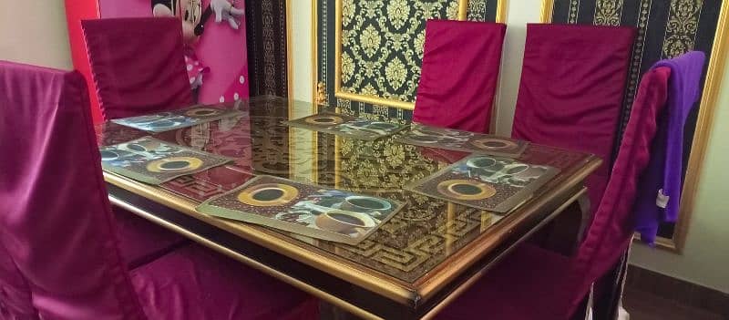 Dining Table 6 seater Versace Style Like new Condition 4