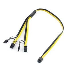 PCIE Male 6-pin to Dual 8-pin (6+2) Male Power Cable
