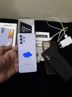 Samsung a32 with box and charger data cable and back covers