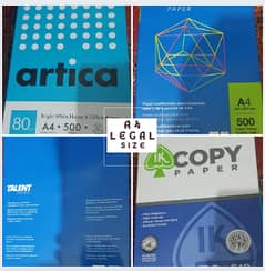 A4 and Legal Rim copy paper-Best printing quality.