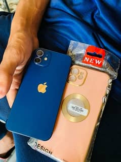 iphone 12 with cover in blue color