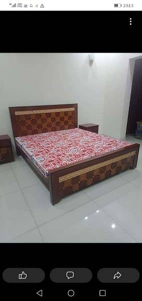 Double bed/wooden beds/bed set/factory rates/wooden bed/side table 3