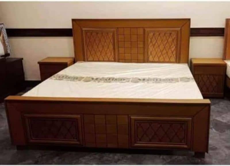 Double bed/wooden beds/bed set/factory rates/wooden bed/side table 4