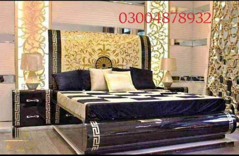 gloss paint /Double bed/wooden beds/bed set/factory rates/wooden bed 0
