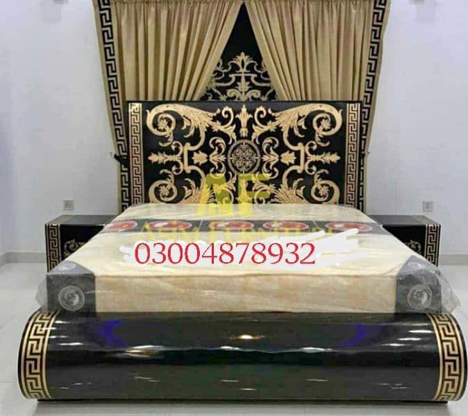 gloss paint /Double bed/wooden beds/bed set/factory rates/wooden bed 2