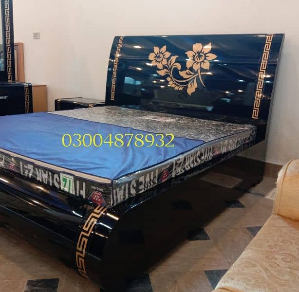 gloss paint /Double bed/wooden beds/bed set/factory rates/wooden bed 3