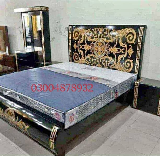 gloss paint /Double bed/wooden beds/bed set/factory rates/wooden bed 5