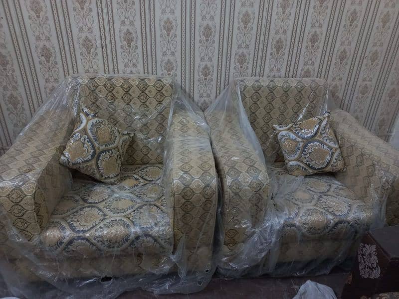 5 seater big size sofa set with antique color & texture 2