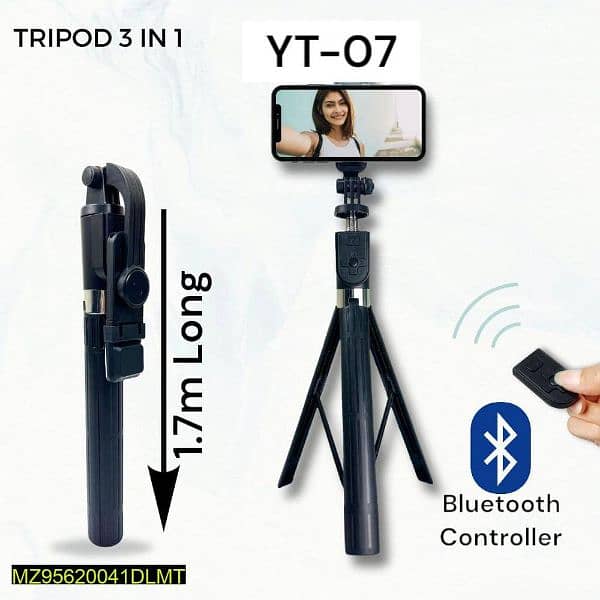 •  Feature: Bluetooth Controlled, Long Tripods,
• 3