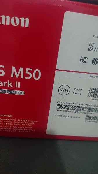Canon M50 mark ii  (15-45mm lens} White colour with Box 6
