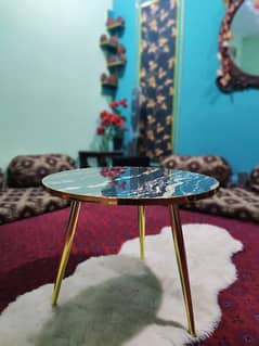 Block And gold Marble Design Table Available