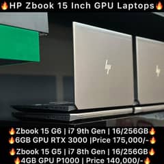 HP Zbook 15 G5/G6 i7 8th/9th Gen 16/256GB 4/6GB Graphics card