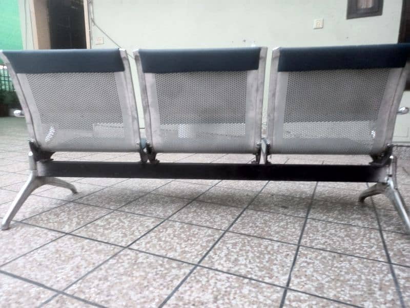 One steel bench 3 seater 0