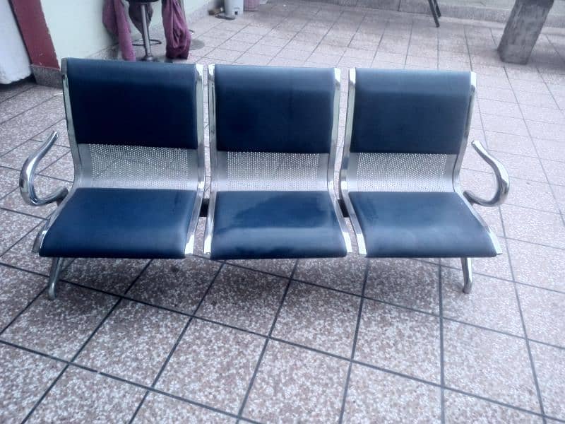 One steel bench 3 seater 4