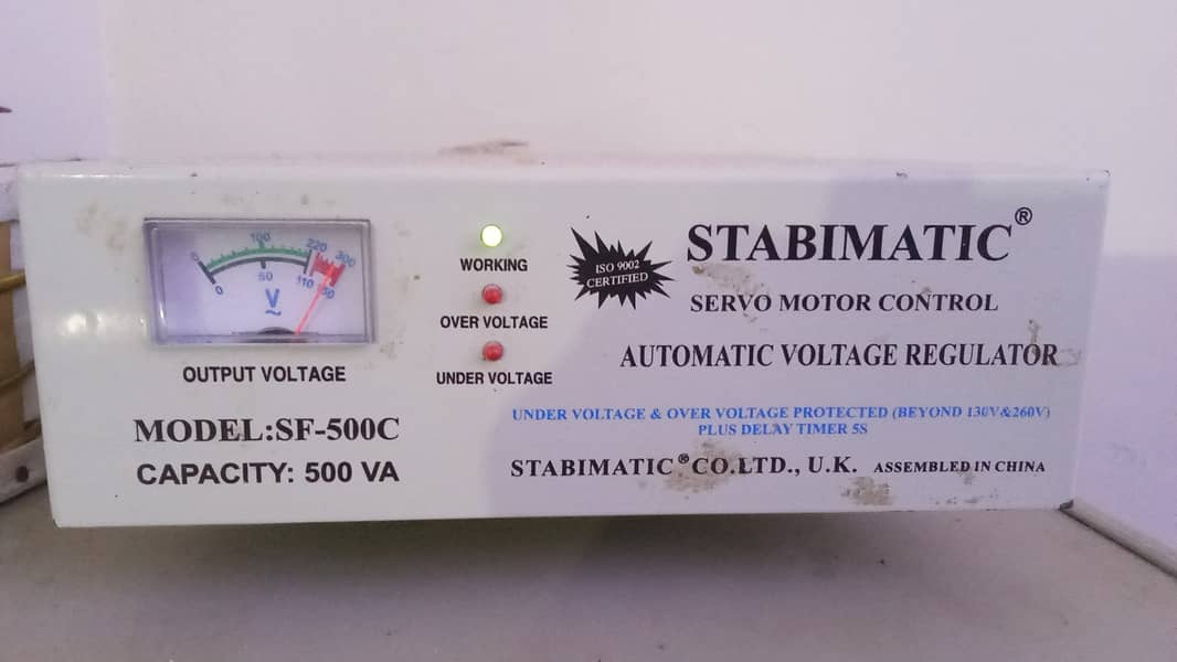 Stabimatic Stabilizer (Servo Motor Automatic Voltage Control) SF500 VA 5