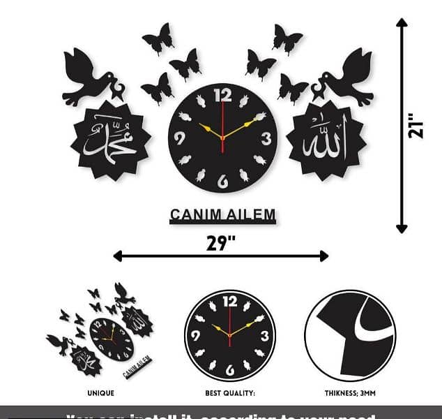 ALLAH MUHAMMAD diy Clock on Free Delivery 1