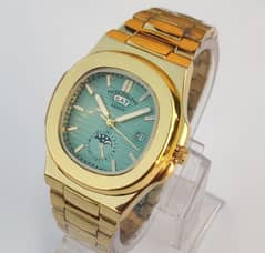 Men's Wrist Watch (2 Colors Golden & Silver) (Free Home Delivery)