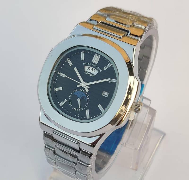 Men's Wrist Watch (2 Colors Golden & Silver) (Free Home Delivery) 1