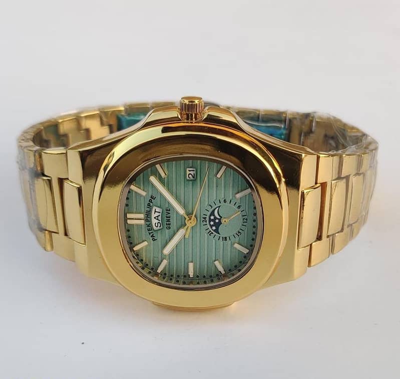 Men's Wrist Watch (2 Colors Golden & Silver) (Free Home Delivery) 2