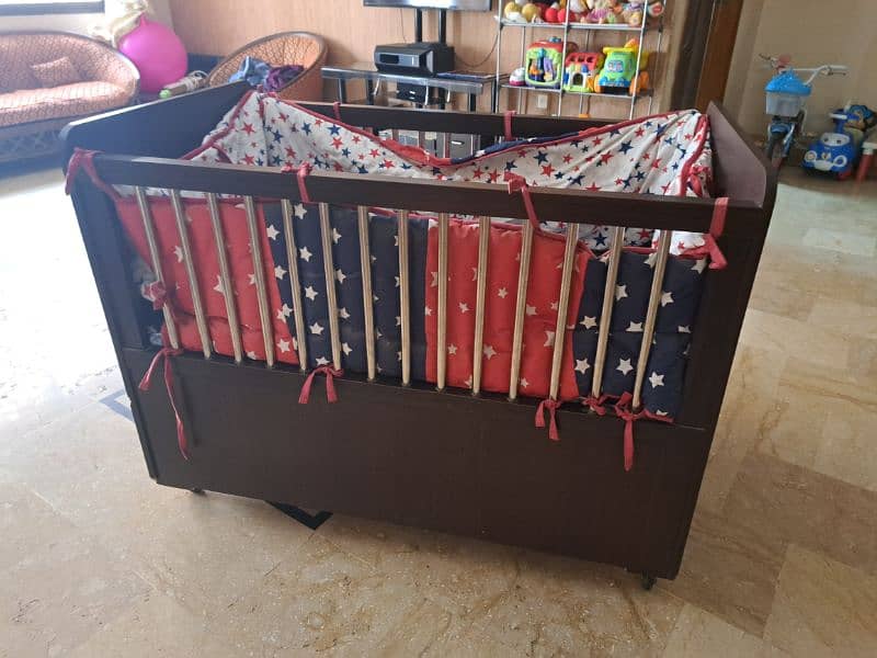 Baby Cot/Bed with Mattress and Bumper 1