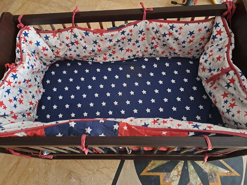 Baby Cot/Bed with Mattress and Bumper 3