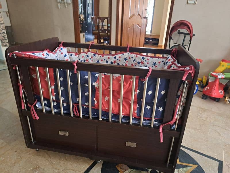 Baby Cot/Bed with Mattress and Bumper 4
