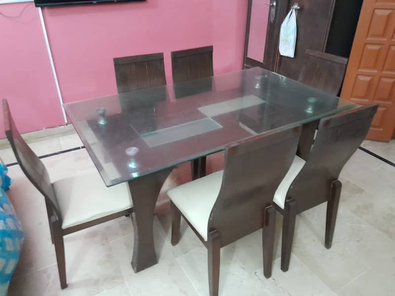 Wooden Dining Table - 6 Chairs 7