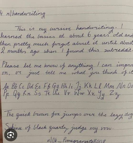 Handwriting Assignment work 8