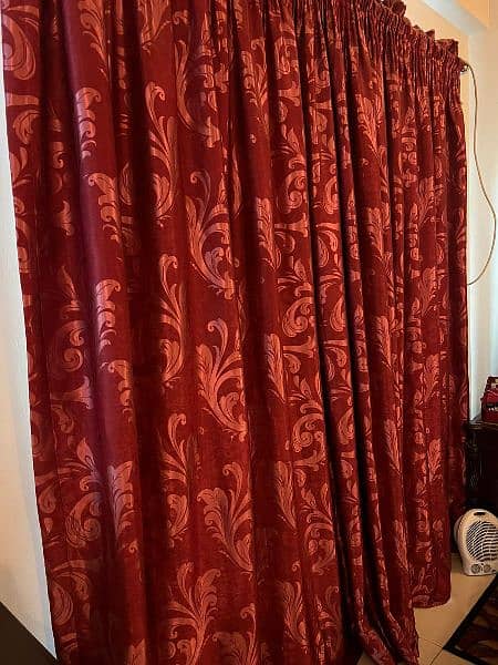 red silk curtains 1