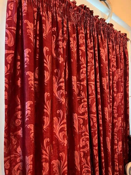 red silk curtains 2