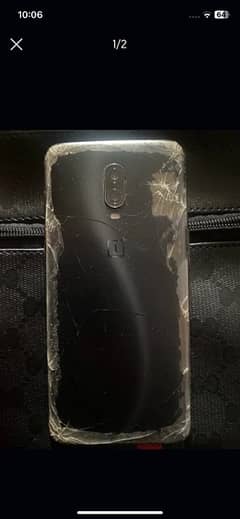 oneplus 6t front and back broken not working only for parts